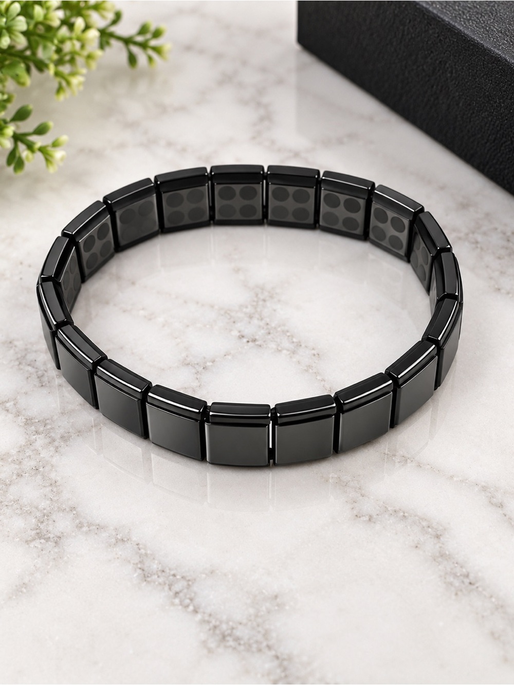 Black Ceramic Magnetic Wellness Bracelet for Women